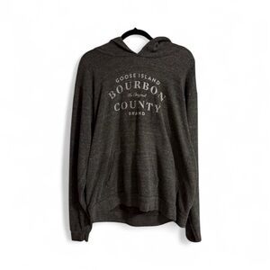 GOOSE ISLAND Bourbon County womens XL dark grey Grunge Hoodie